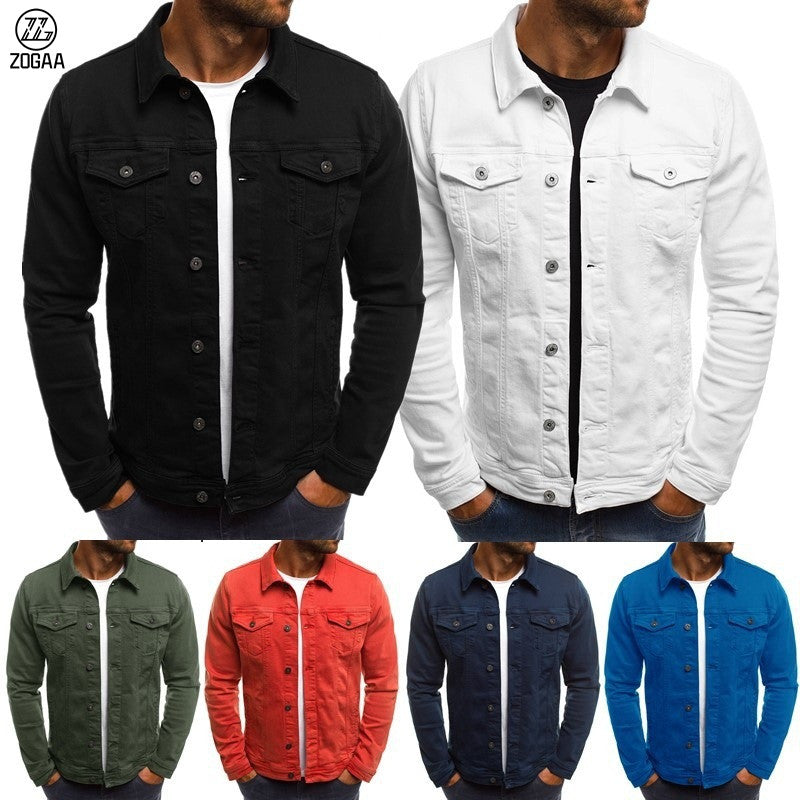 ZOGAA Men's Simple Short Denim Jacket for Autumn/Winter