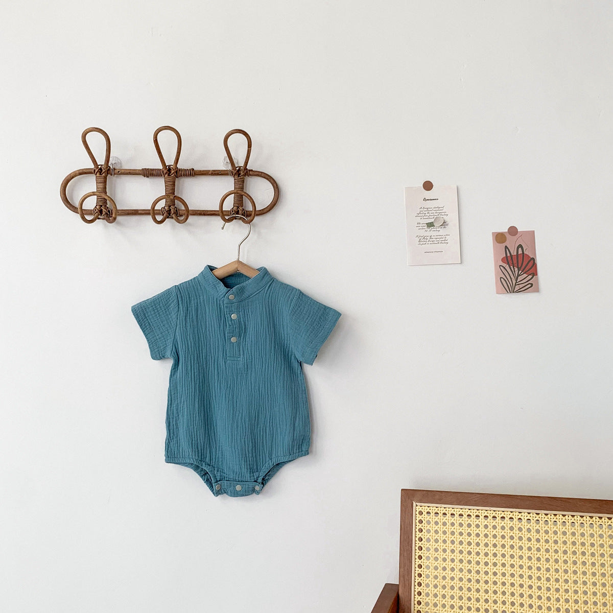 Solid Color Gauze Double Bodysuit for Infants