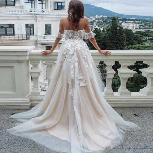 Plus Size New Sexy Lace Tube Top Wedding Dress