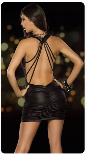Seamless Leather Lingerie & Hollow Mini Skirt for Women
