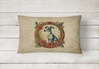 Italian Greyhound Christmas Flowers Throw Pillow
