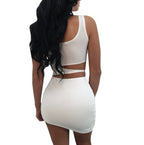 Women's Summer Crop Top Dress with Belted Design