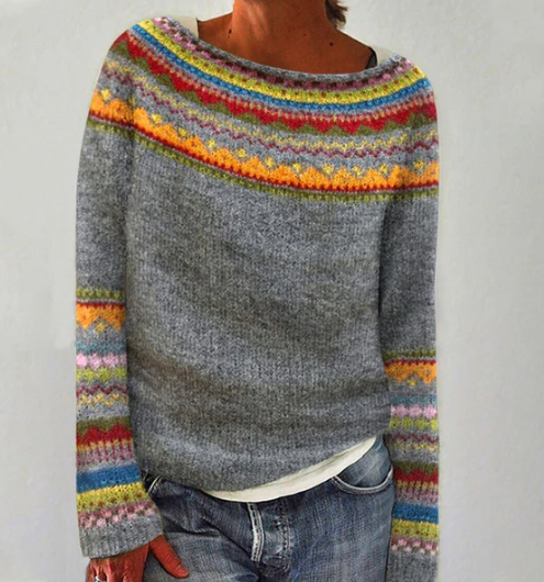 Olivia™ Chic Long Sleeve Color Block Sweater (One Piece)