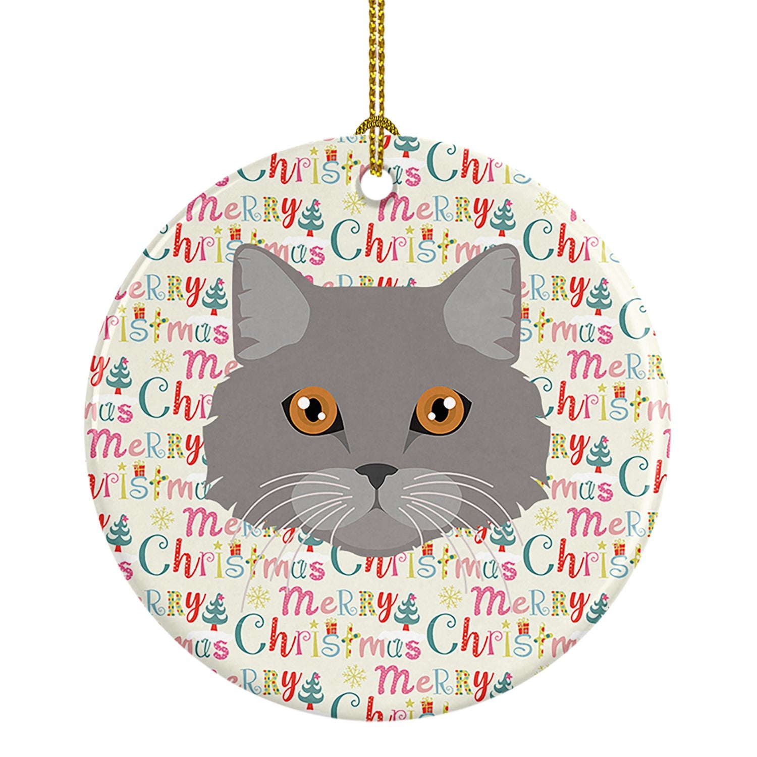 Brazilian Longhair Cat Christmas Ceramic Ornament