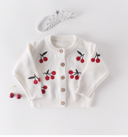 Embroidered Knit Cardigan Sweater