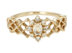 Christmas Ring with Crystal Moonstone and Mesh Design