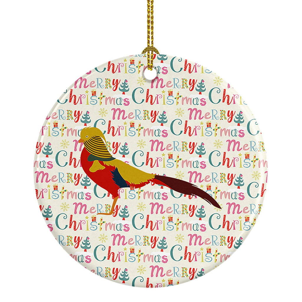 Golden or Chinese Pheasant Christmas Ceramic Ornament