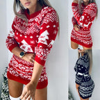 Women's Christmas Knitted Long Sleeve Dress