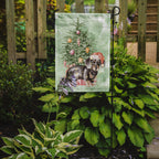 Dachshund Black Tan Puppy Christmas Presents and Tree Garden Flag