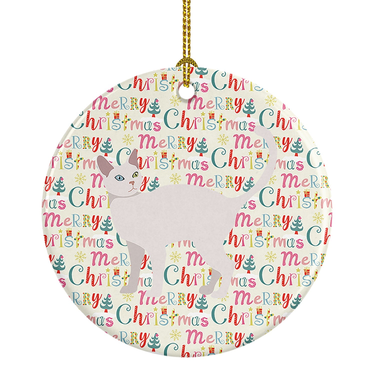 Khao Manee #2 Cat Christmas Ceramic Ornament