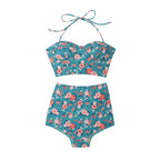 Vintage Floral Two-Piece Women's Bikini Swimsuit