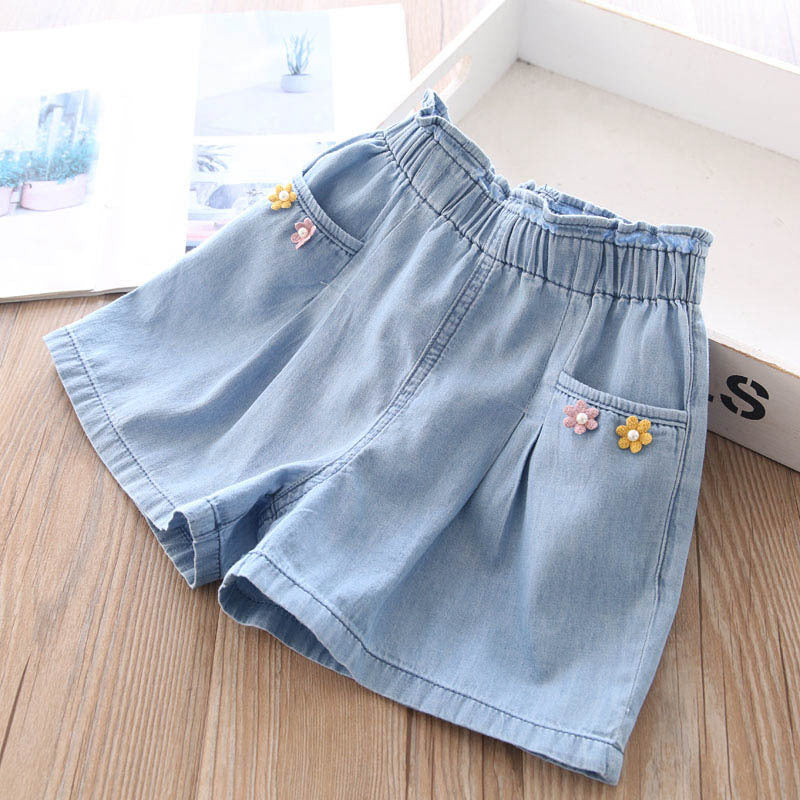 Girls' Denim Summer Shorts for Ages 3-8 Years