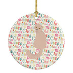 Scottish Fold Cat Christmas Ceramic Ornament