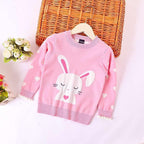 Knit Sweater with Love Rabbit Design Double Coat