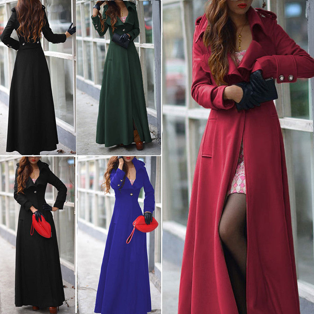 Long Cashmere Windbreaker Coat