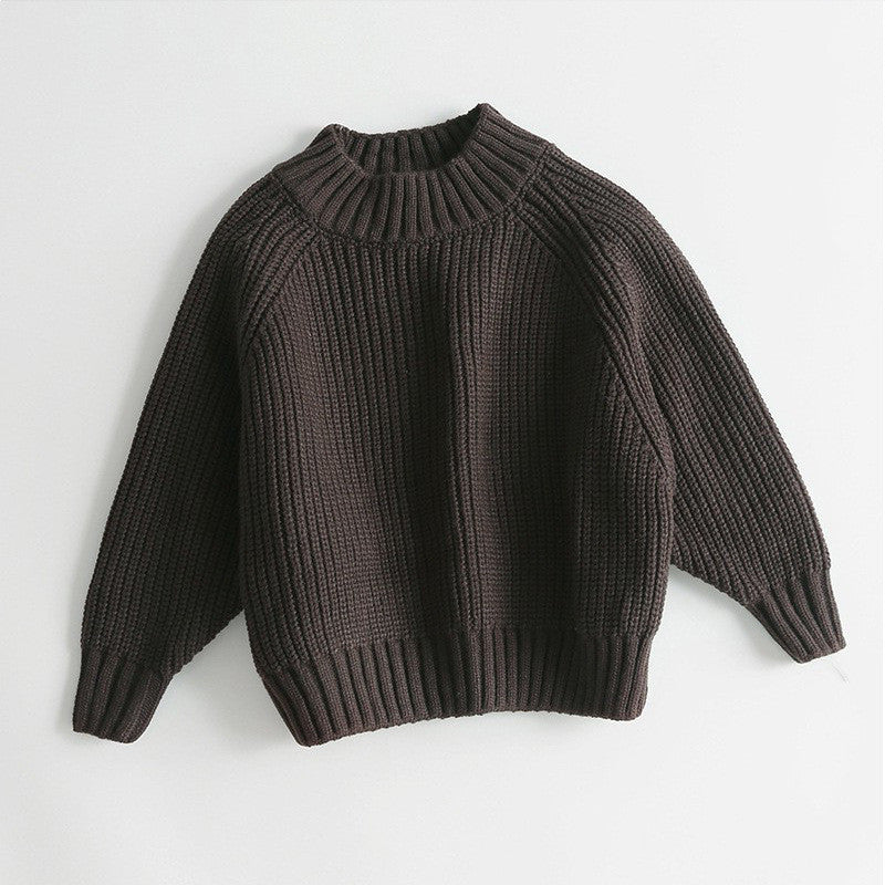 Retro Thick Line Pullover Sweater for Kids