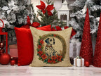 Dalmatian Christmas Flowers Throw Pillow