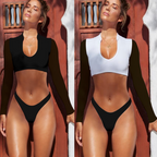 Long Sleeve Bikini, Two-Piece Swimsuit Set