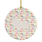 Berger Blanc Suisse Merry Christmas Ceramic Ornament