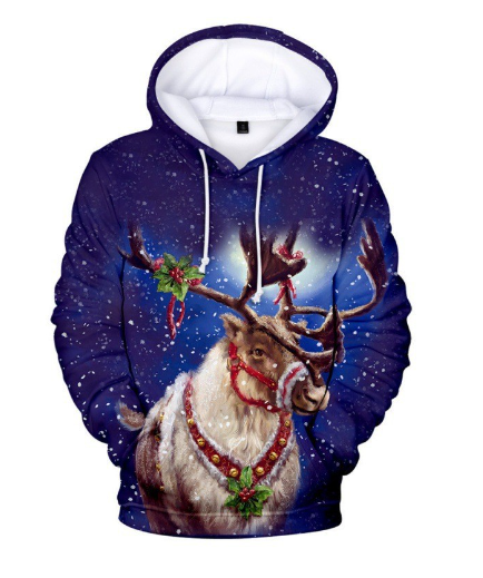 Christmas Snowman Digital Print Hoodie for Men & Women | Streetwear