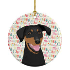 Doberman Pinscher Black and Rust Ears #1 Christmas Ceramic Ornament