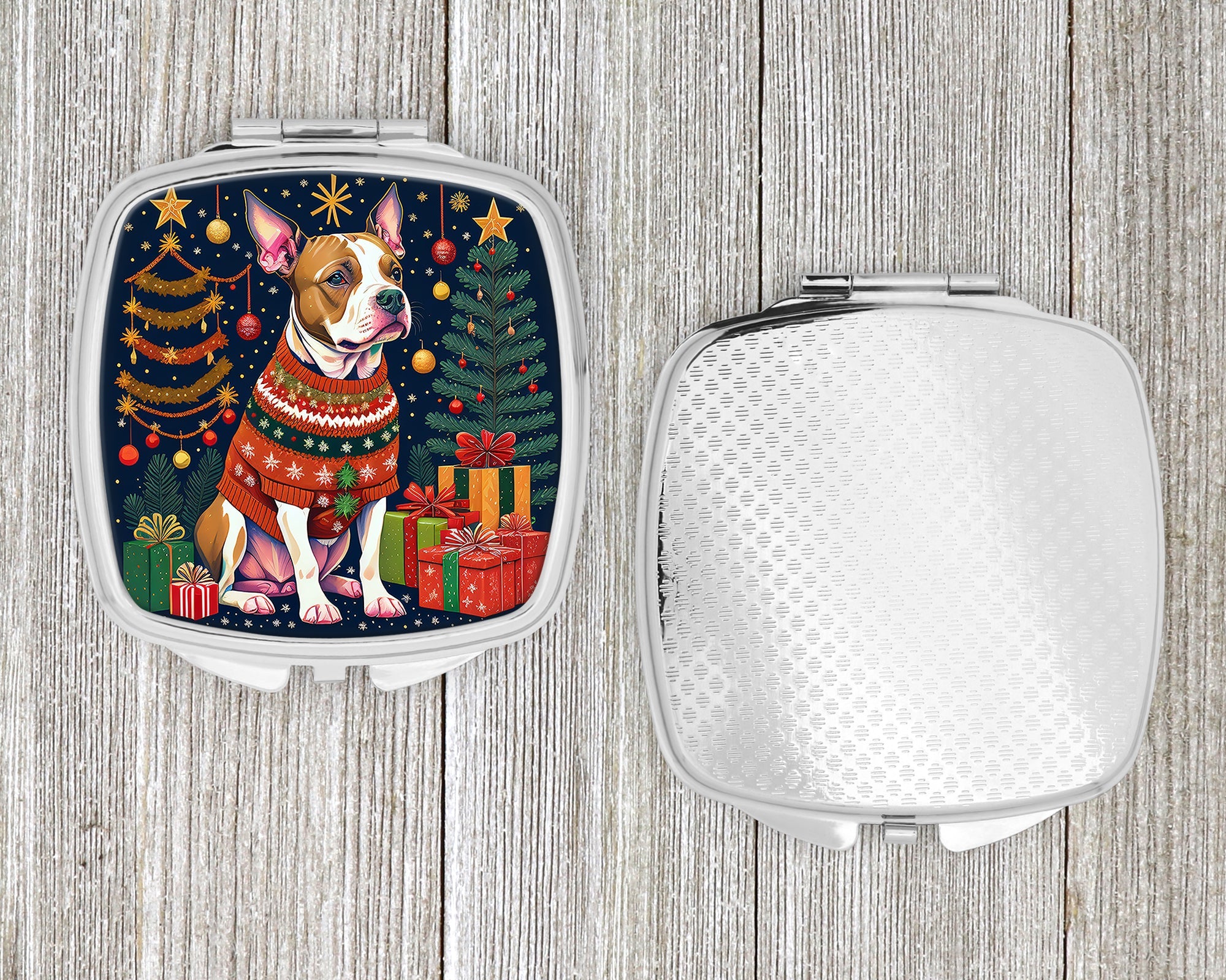Pit Bull Terrier Christmas Compact Mirror
