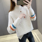 Warm Knit Sweater for Women - Half High Collar Pullover | Streetwear