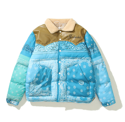 Colorful Quilted Jacket with Cashew Flower Design for Men