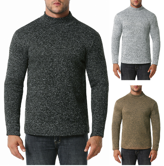 European American Men's High Neck Sweater for Warmth