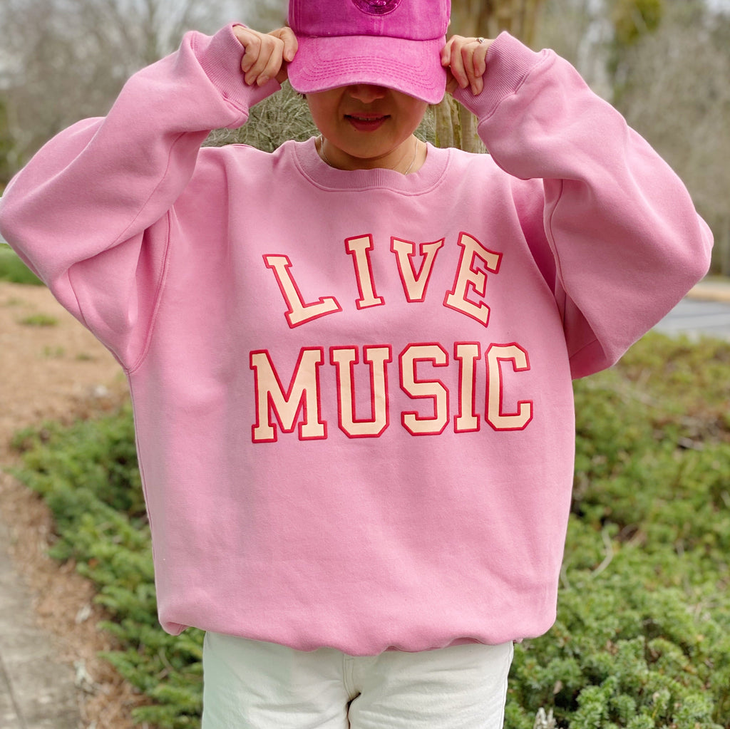 Live Music Lover Oversized Sweatshirt | Streetwear