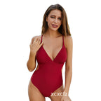 2022 Fashion Sexy Solid Color Cross-Back Swimsuit