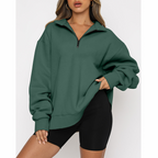 Half-Zip Long Sleeve Pullover Sweatshirt | Streetwear