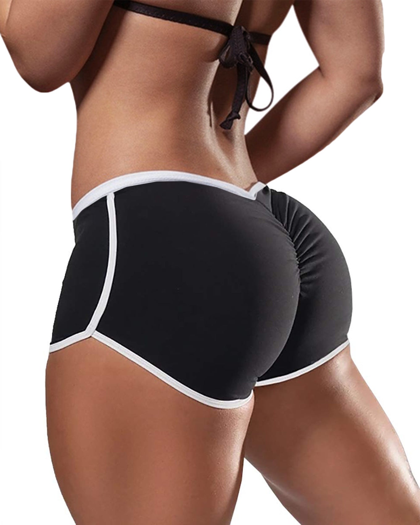 Women's Elastic Low Waist Slim Tight Shorts for Sports