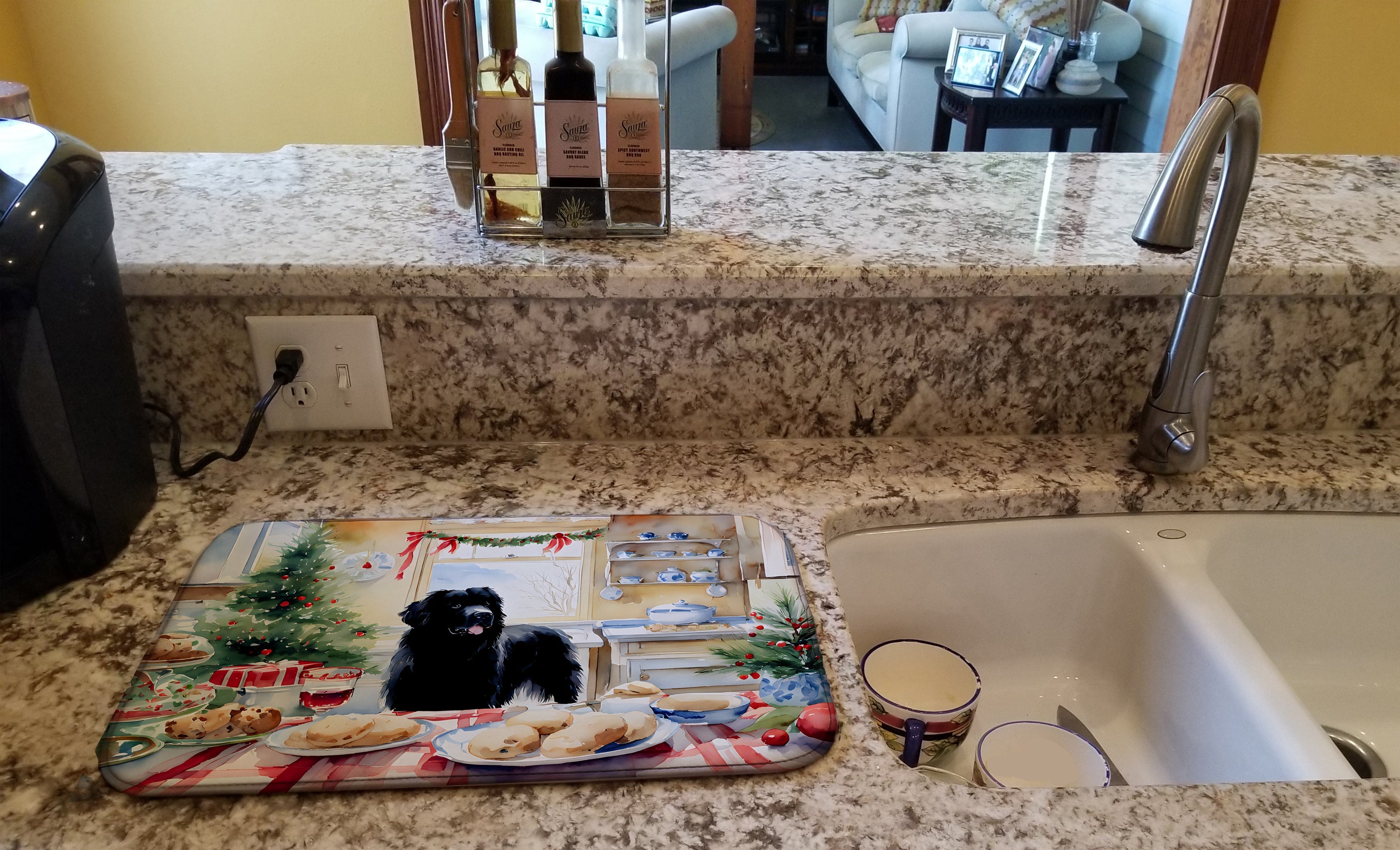 Newfoundland Christmas Cookies Dish Drying Mat