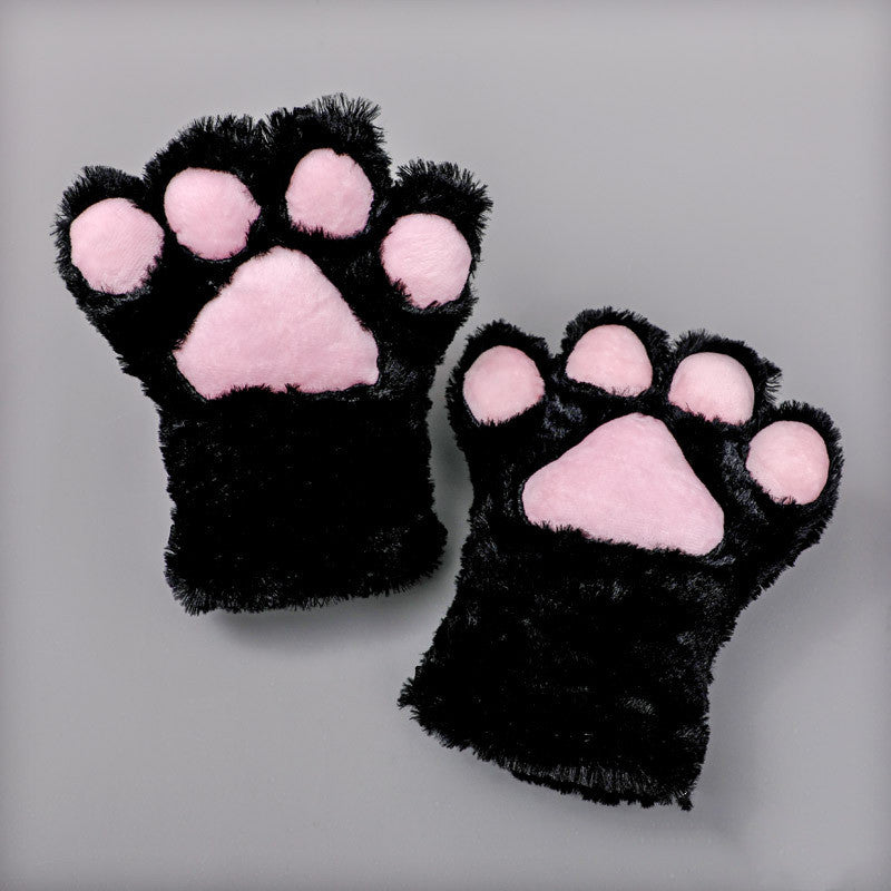 Japanese Cute Plush Cat Paw Gloves for Cosplay