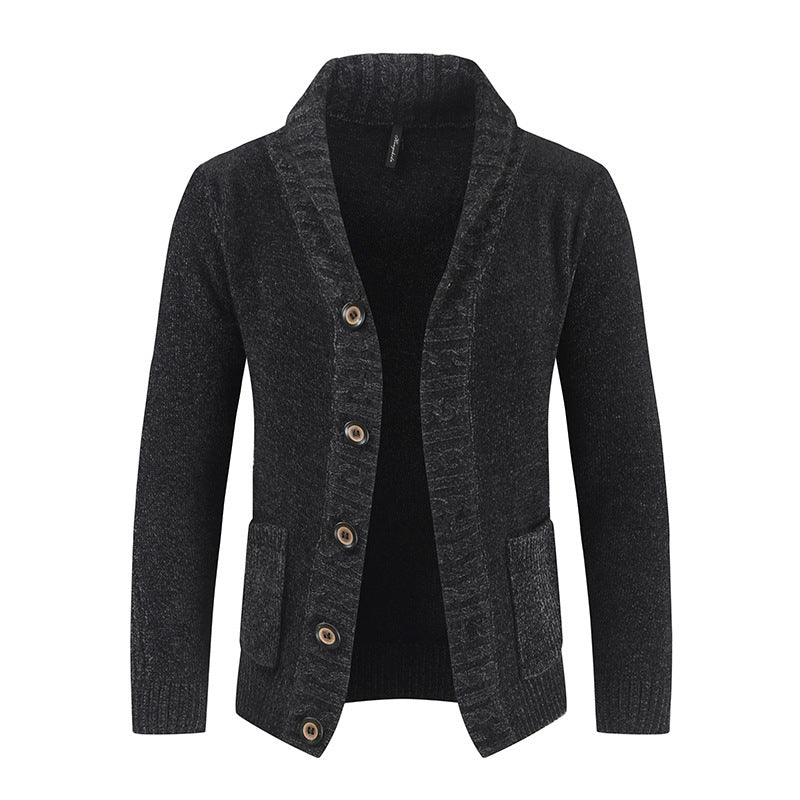 Men's Trendy Single-Breasted Lapel Sweater