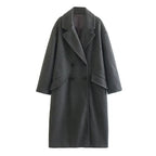 UNIZERA Long Wool Coat with Flip Collar, Winter 2023