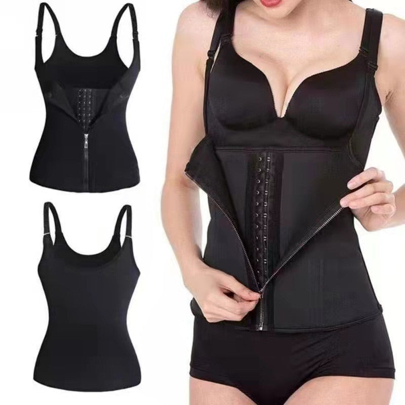 Women's Zipper Bodybuilding Belly Corset
