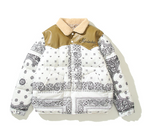Colorful Quilted Jacket with Cashew Flower Design for Men