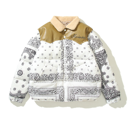 Colorful Quilted Jacket with Cashew Flower Design for Men