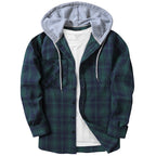 Men's Hooded Checkered Flannel Shirt - Elegant Fashion