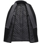 Men's Mid-Length Wool Blend Trench Coat with Scarf