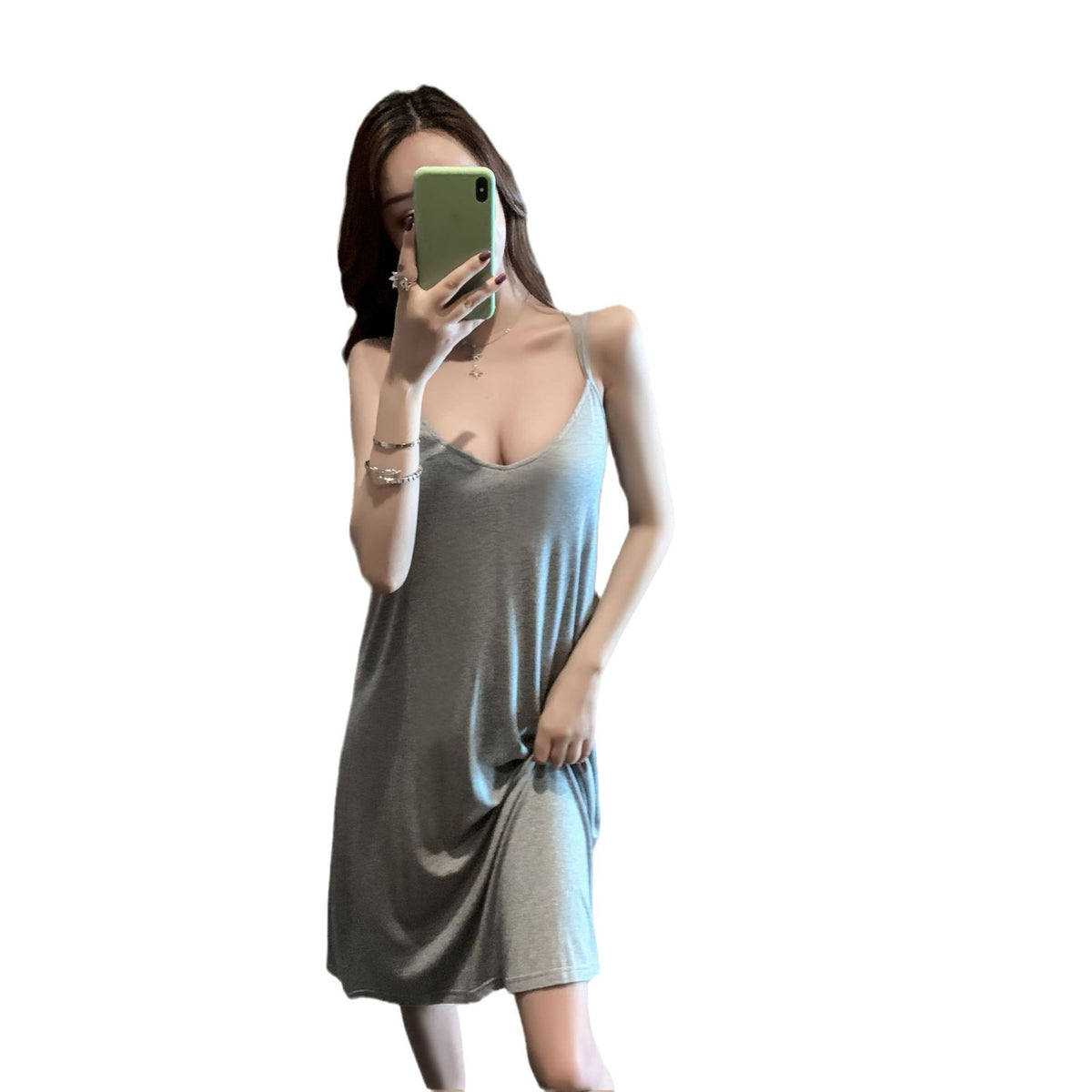 Summer Women's Black Backless Nightgown Pajamas Dress
