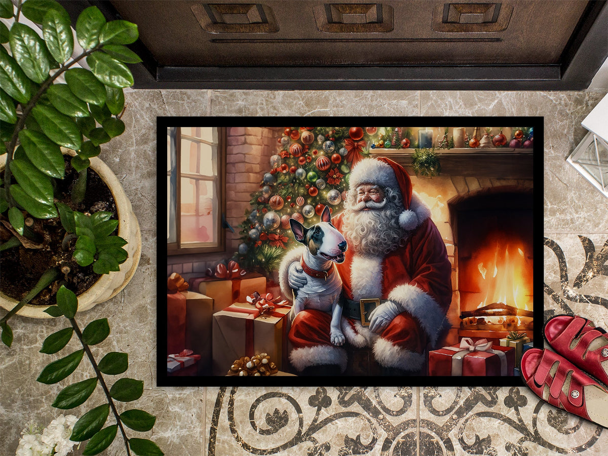 English Bull Terrier and Santa Claus Doormat