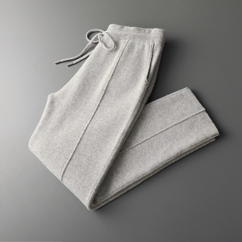 Casual Wool Straight-Leg Pants