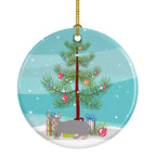 Dwelf Cat Christmas Ceramic Ornament