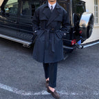 Double-breasted Mid-length Trench Coat for Commuting