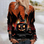 Women's Halloween Graphic Crew Neck Sweatshirt | Streetwear