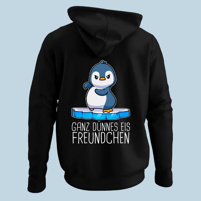 Korean Style Women's Hooded Sweater with Penguin Print