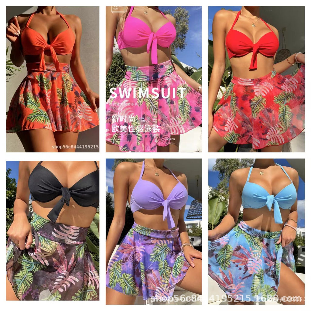 2023 New High-Waisted Color Block Bikini Swimsuit